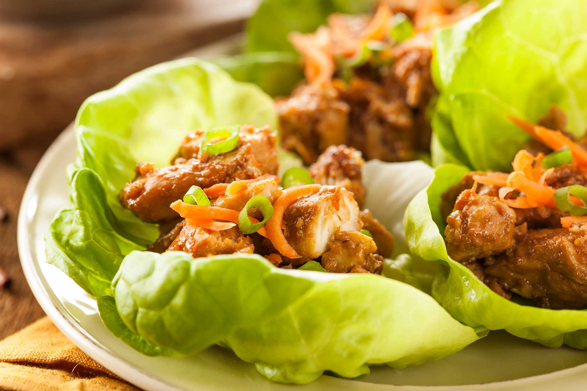 The Real Food Academy Miami lettuce wraps with chicken and rice.