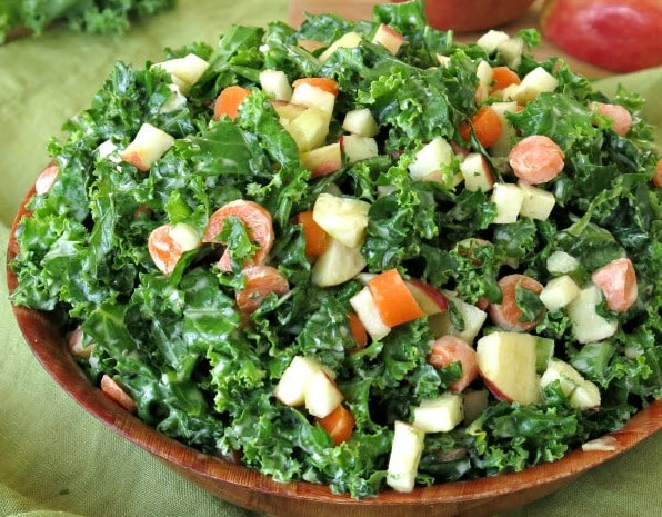 The Real Food Academy Miami kale and apple cole slaw recipe.