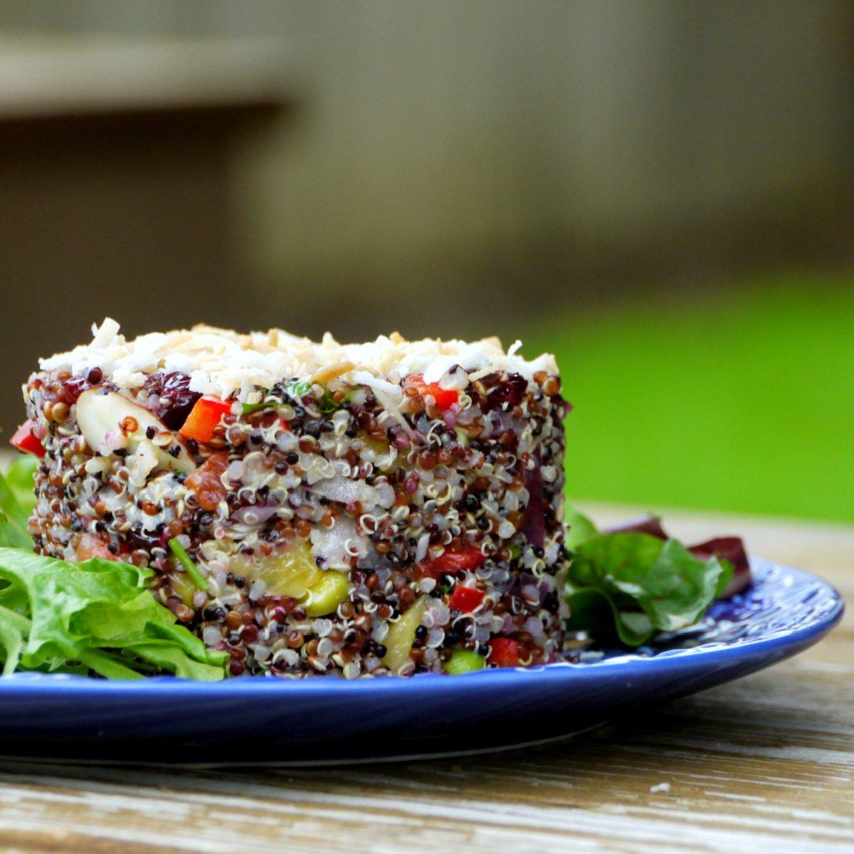 The Real Food Academy Miami's quinoa tower recipe.