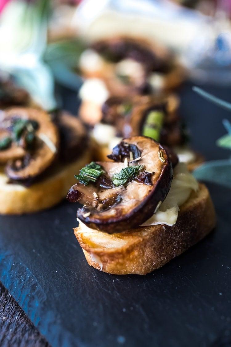 The Real Food Academy Miami's truffle infused mushroom bruschetta recipe.