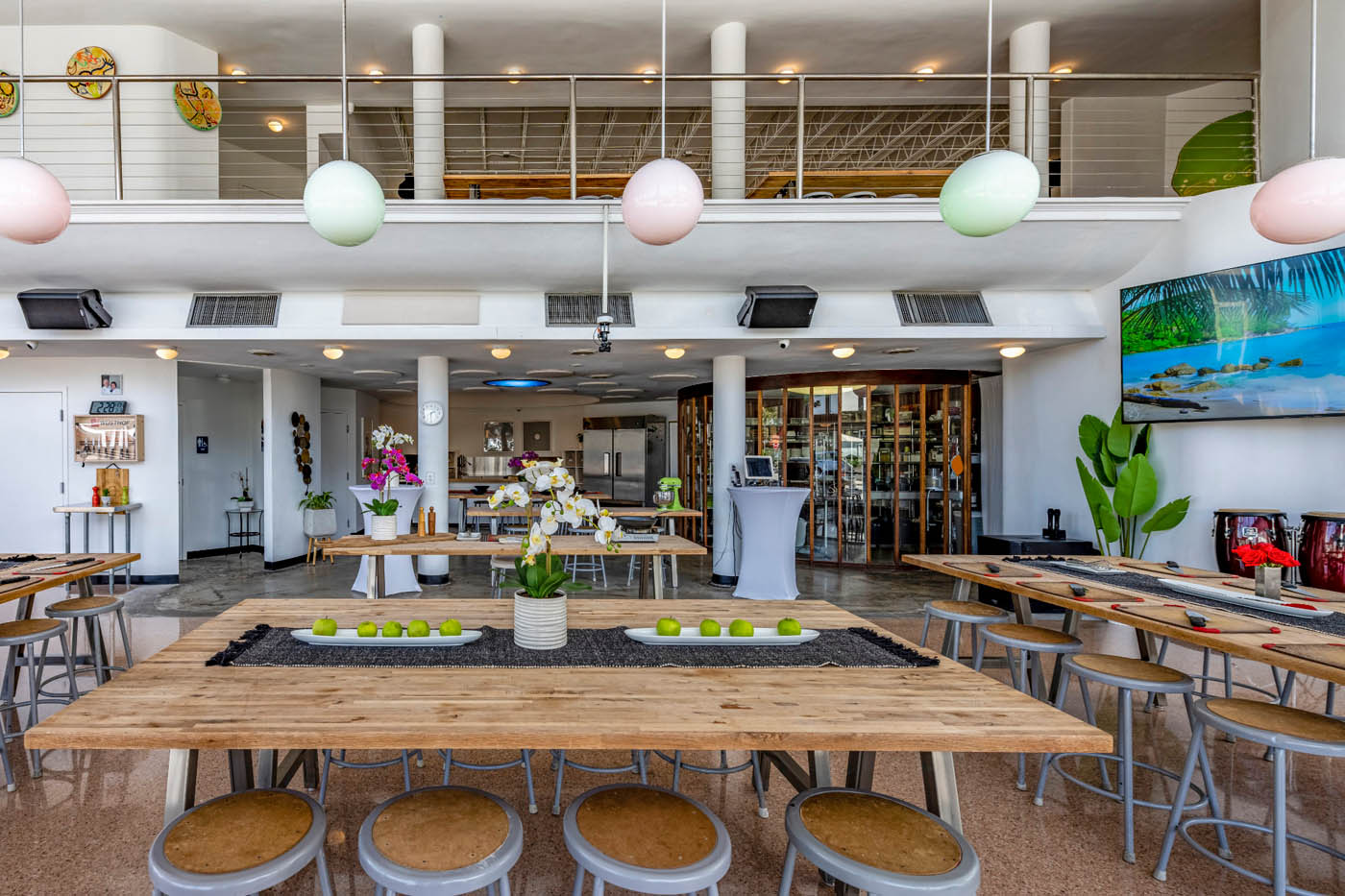 The Real Food Academy Miami cooking tables, contact us today to book an event.