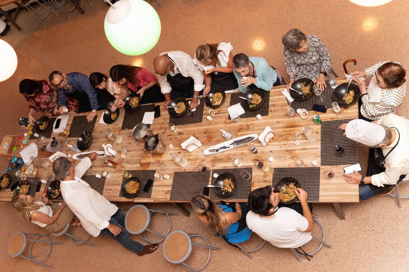 Sky view of an adult party at The Real Food Academy Miami.