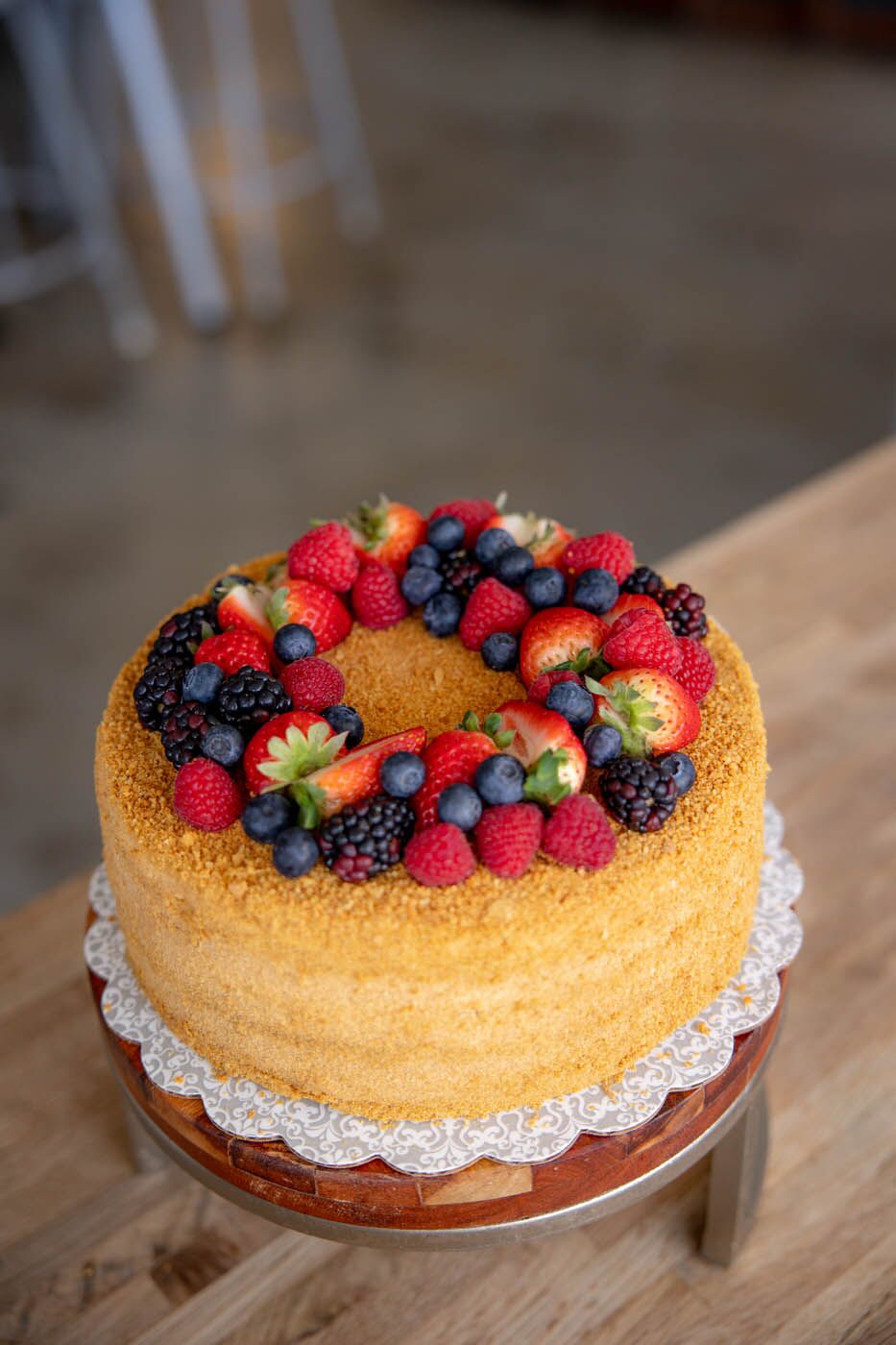 A finished The Real Food Academy Miami birthday party cake.