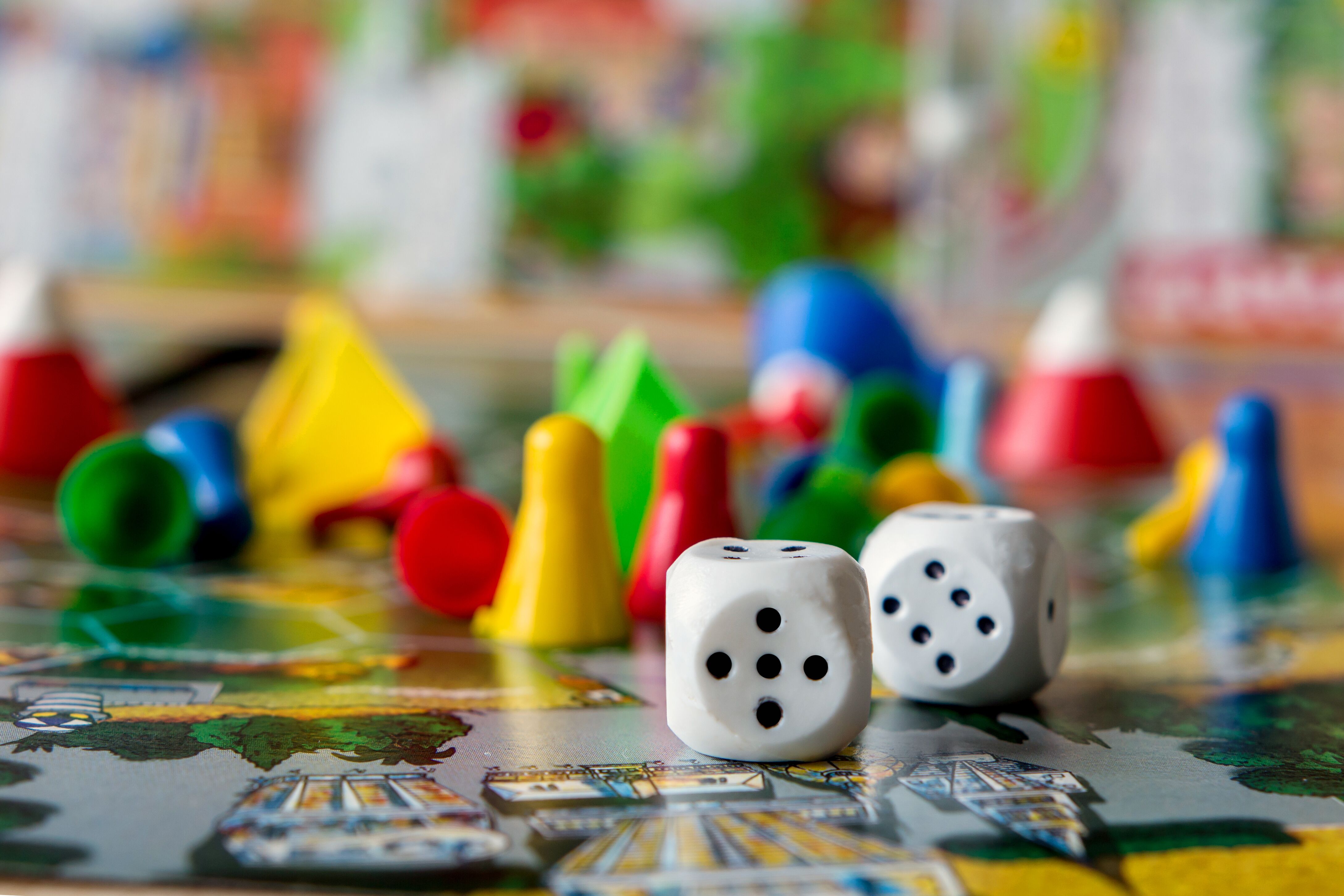 A board game set up for a children's birthday party.