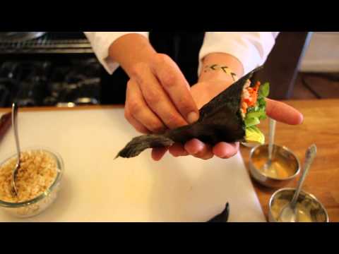 The Real Food Academy Miami temaki hand rolls and spring rolls recipe with chef maria.
