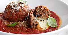 The Real Food Academy fresh meatballs with mozzarella.