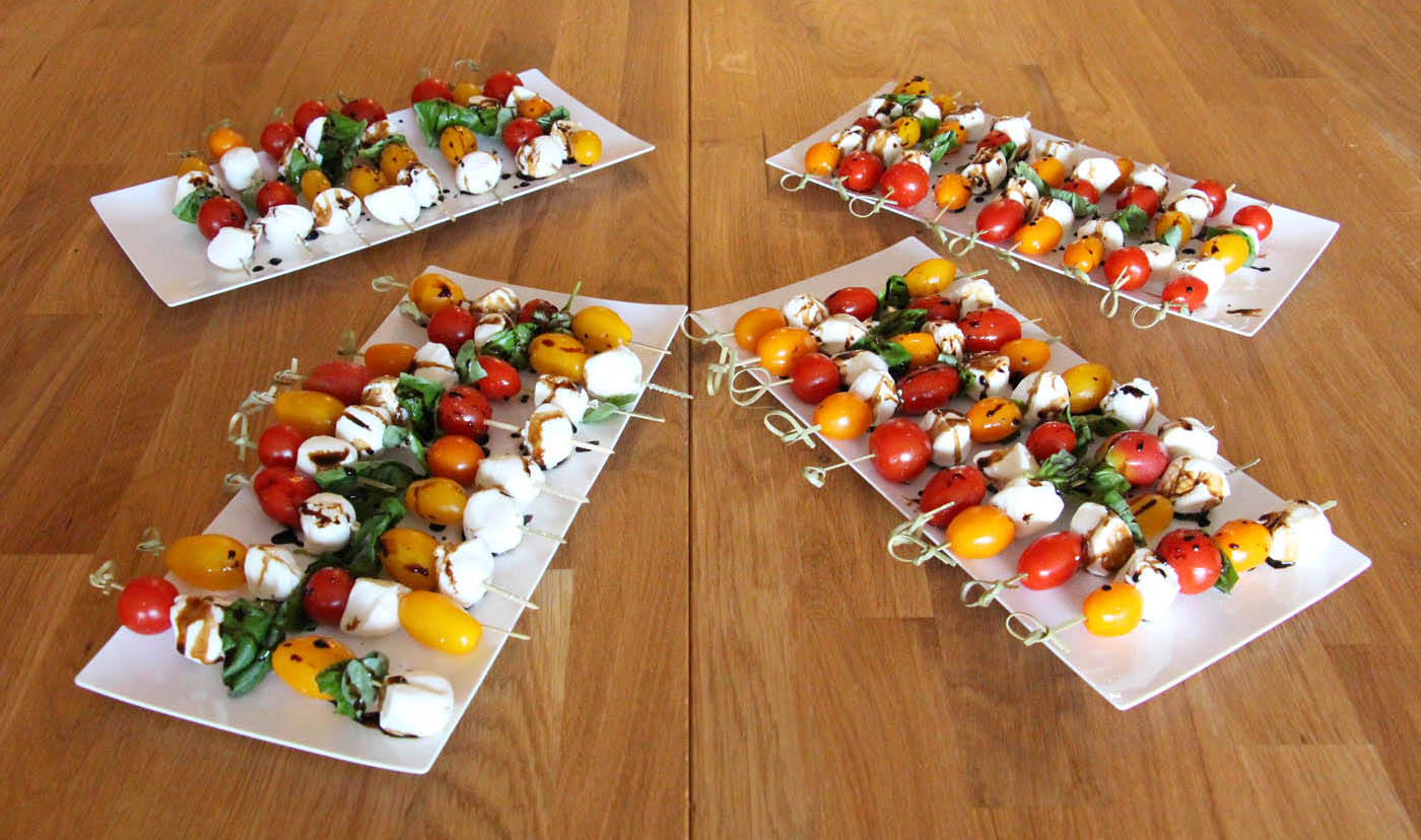 Caprese salad with crostini bread at The Real Food Academy.