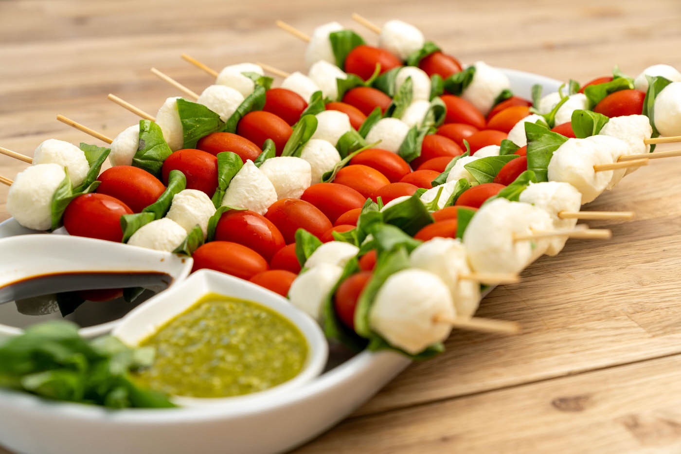 Caprese skewers at The Real Food Academy Miami.