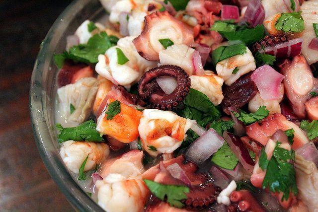The Real Food Academy Miami's octopus and shrimp salad recipe.
