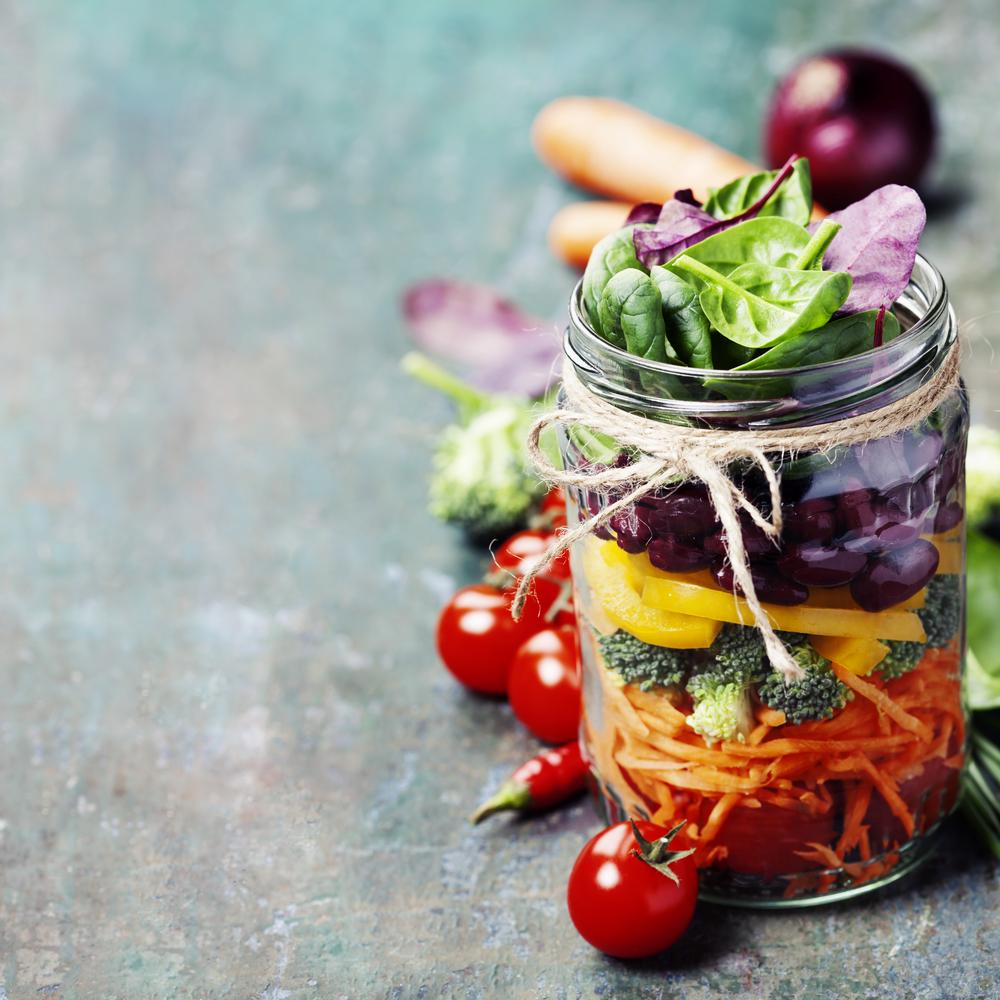 The Real Food Academy Miami's salad in a jar recipe.